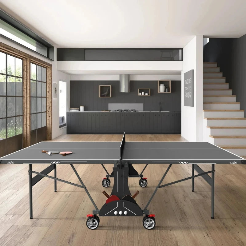 Ens. Table de Ping-Pong Intérieur Stag Stealth